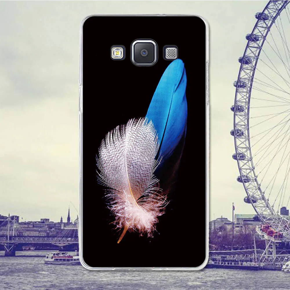 For Coque Samsung Galaxy A5 A500 A500F A500H Case Cover 5.0 Feather Cartoon Rubber Silicone 2015 Phone Cases | Мобильные телефоны и