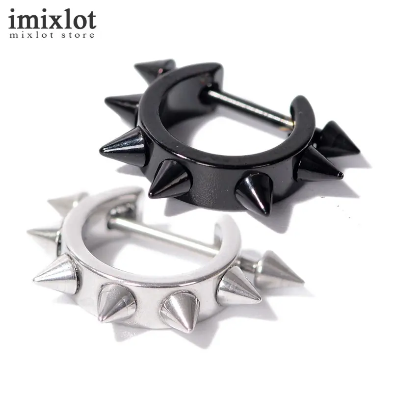 Imixlot готический панк серьги стержня для Для женщин мужчин черный серебристый