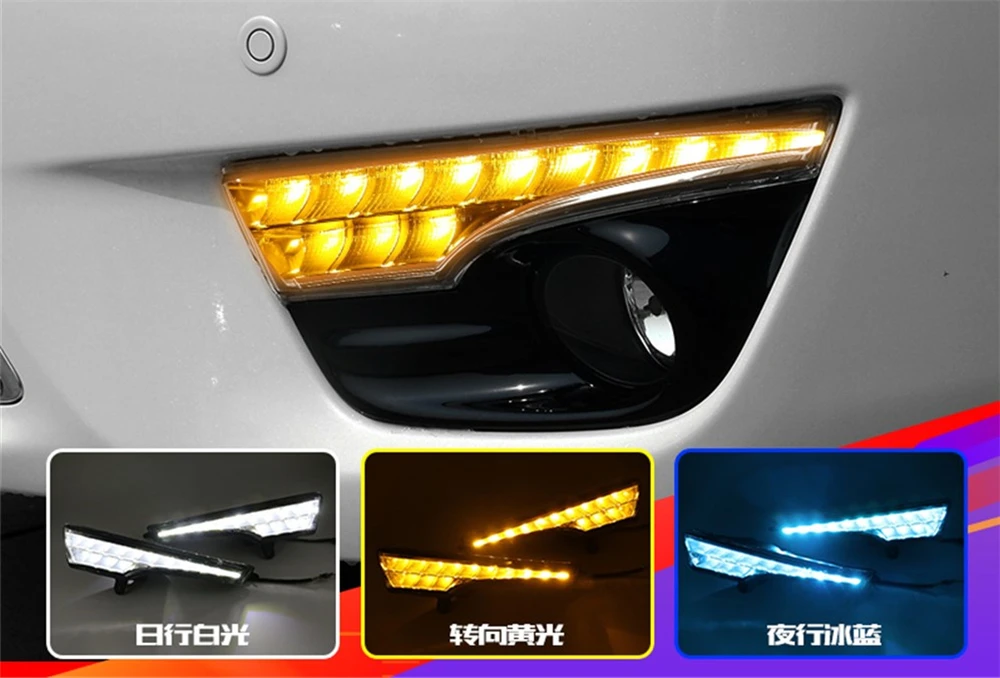 1 компл. Автомобильный светодиодный DRL дневные ходовые огни для Nissan Altima Teana 2013 лампа бампер противотуманный светильник лампа для стайлинга вождения