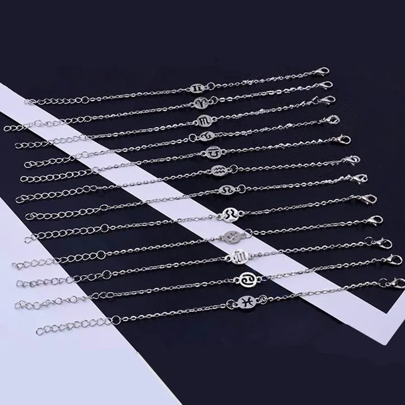 Новинка 2024 модные ювелирные изделия браслет из сплава с 12 искусственными знаками