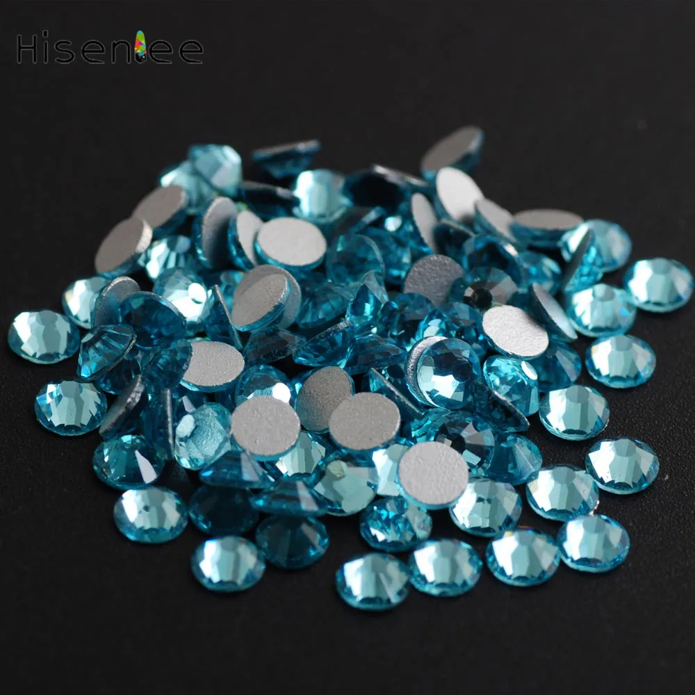 aquamarine Супер Блестящий SS6 2 мм 1440 шт Кристалл с плоской задней частью 2 мм Стразы для ногтей 3D Стразы без горячей фиксации аксессуары для маникюра - Цвет: aquamarine