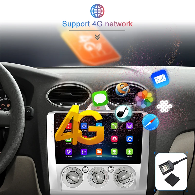 Junsun V1 2G+ 32G Android 9,0 DSP автомобильный Радио Мультимедиа Видео плеер навигация gps для ford focus 2 3 Mk2/Mk3 хэтчбек 2 din DVD