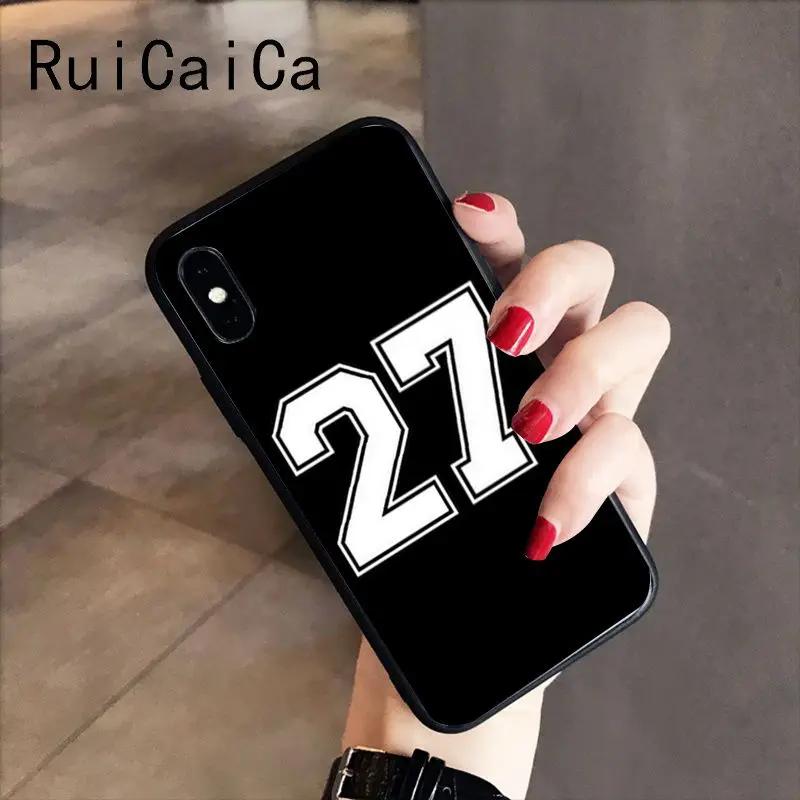 A15 RuiCaiCa черный мягкий черный чехол для телефона с буквами и цифрами для iPhone X XS MAX 6 6S 7 7plus 8 8Plus 5 5S XR - Цвет: A15