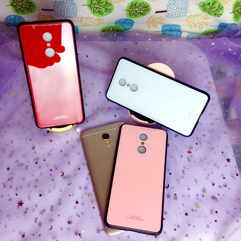 Luxury Tempered Glass Case for Xiaomi Redmi 6A Hard Back Shell Soft TPU Bumper Phone 6 Cover |