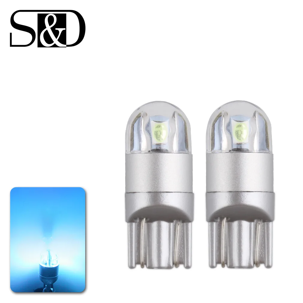 

Светодиодные Автомобильные лампы T10 W5W, 2 шт., 3030 чипов, 194 168, подсветка номерного знака, освещение салона, 12 В, 5 Вт, кристально-голубой