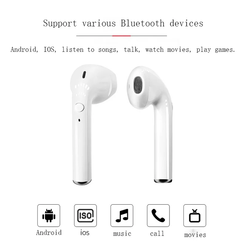Спортивные Беспроводные наушники i9s TWS Bluetooth наушники стерео гарнитура зарядка pods всплывающие наушники для телефона Поддержка Прямая поставка