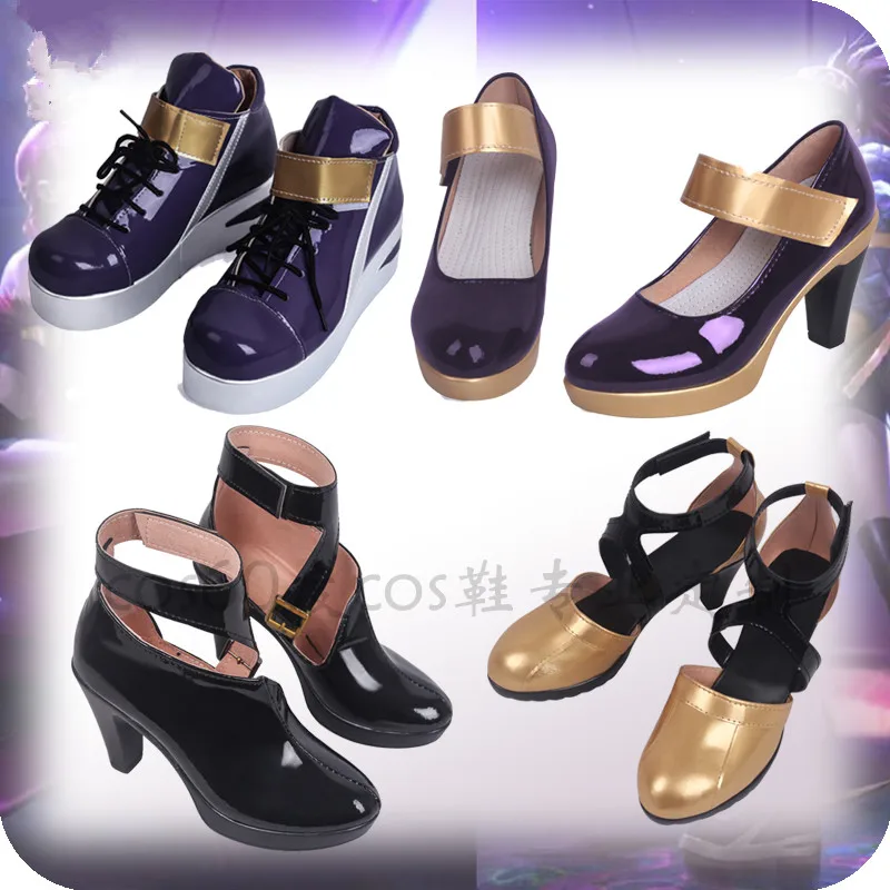 Костюмы Аниме LOL KDA Shoe Idol singer новинка 2019 кожаные туфли для косплея эвлинн Каиса