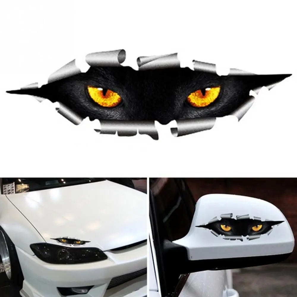 Крутой 3D автомобильный Стайлинг забавные кошачьи глаза глазки автомобильная