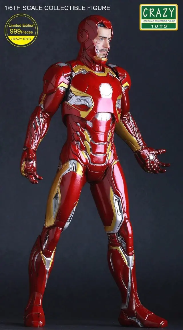 Безумные игрушки Marvel Мстители Железный человек 3 Марка XLV MK45 999 лимит 1:6 ПВХ