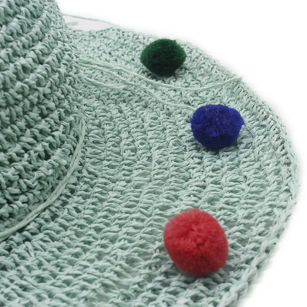 Шляпа от солнца из рафии женская элегантная Складная Панама с широкими полями