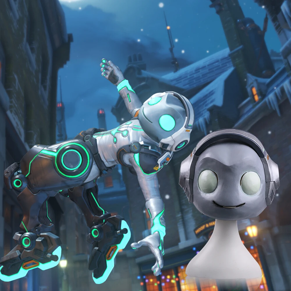 Популярные маски для косплея по мотивам игры OW из латекса с люцио маска на всю