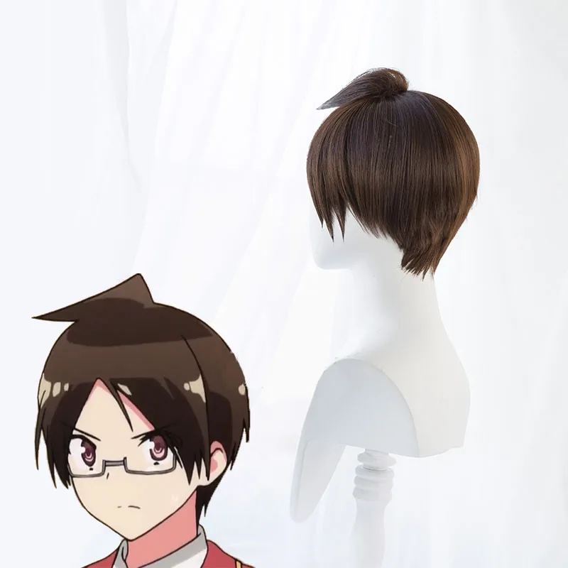 Cosroad Ainme We Never Learn Bokuben Yuiga Nariyuki Cosplay Wig Short Brown Wigs | Тематическая одежда и униформа