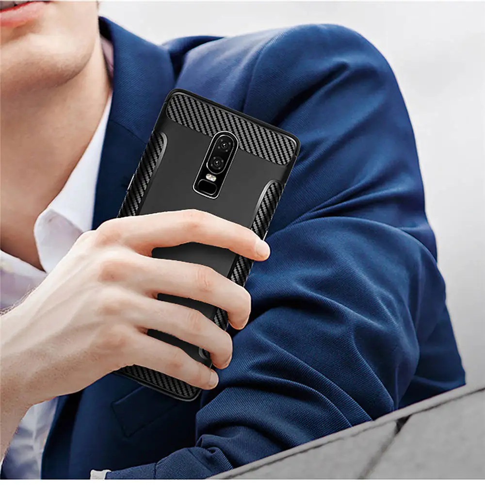 Матовый чехол для телефона Обложка Чехлы мобильного OnePlus 6 64 Гб 128 ГБ 256 карбоновый