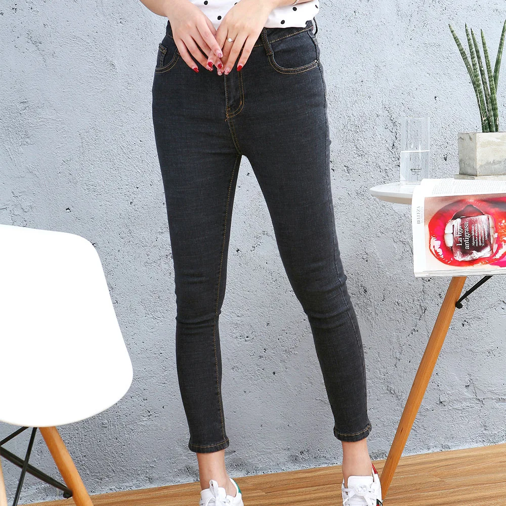 Slim Jeans For Women Skinny High Waist Woman elasticity Pants Stretch Black office lady style |