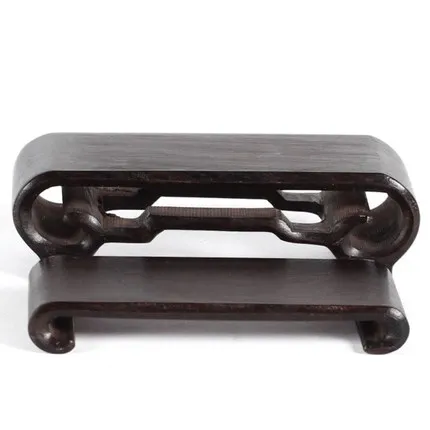 

Black Sandalwood Carving Scroll Rosewood Craft Bracket Base Section D 03