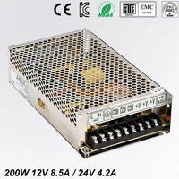 best quality double sortie 12v 24v 200w switching power supply driver for led strip ac100 240v input to dc 12v 24v free shipping