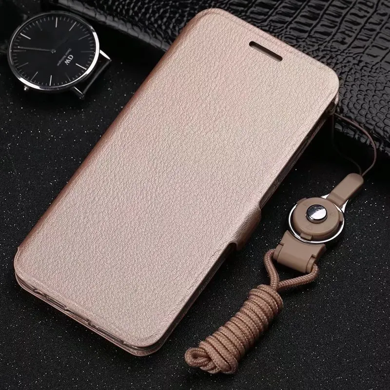 Gold PCDG флип-чехол для Xiaomi Redmi 4 Prime 4X5 Plus Note3 4 Note 5 Note 4X Global Version 5A Pro Чехол-бумажник s capa lanyard - Цвет: Gold
