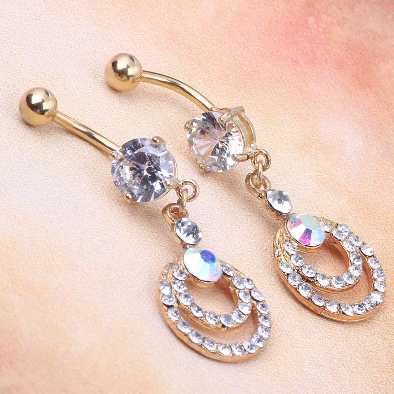 Пикантные драгоценные камни золотые стразы пирсинг для тела пупок кольцо пупка