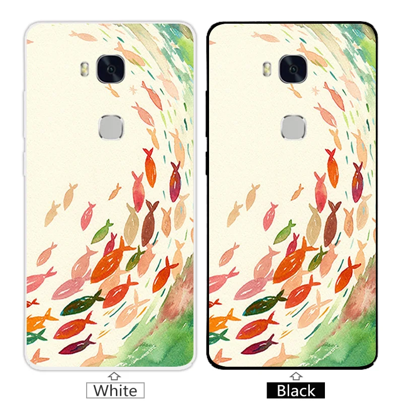 Мягкие силиконовые чехлы для Huawei Honor 5X полная защита задняя крышка со звездой 5 X X5