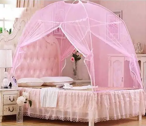 Розовый высокое качество постельные принадлежности навес москитная сетка
