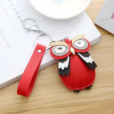 Red Корейский стиль Мини милый Kawaii сова брелок для ключей для девочек брелок для ключей Автомобильный ключ держатель женский мужской сумки Шарм аксессуары на кольцо для ключей подвеска подарки - Цвет: Red