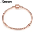 BAOPON 2021 высокое качество, цвет розовое золото, подвеска для оригинального брендового браслета с бусинами, ювелирные изделия, подарок для женщин
