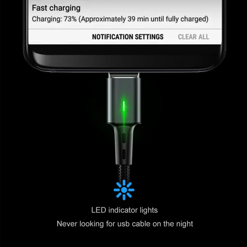 Elough led micro usb cable for xiaomi redmi note 5 pro phone charger magnetic cable for iphone usb type c magnet charging cable