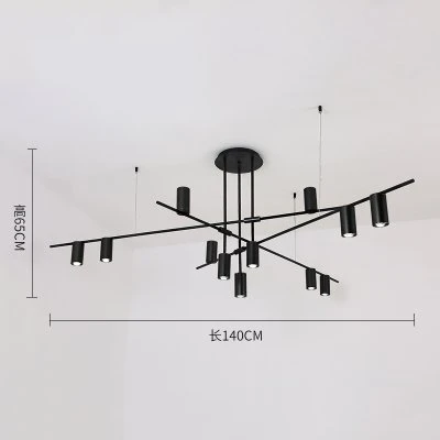 Scandinavian Post-modern LED Ceiling Chandeliers Lighting Creative Designer Hanging Lamp Dining Room Living Room Coffee Lustre - Цвет абажура: Black 12Heads