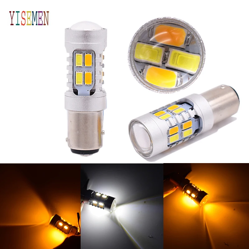 

2P Высокая мощность 1157 5630 20smd двухцветный Тип 2 Переключатель белый Янтарный Желтый переключатель задний светодиодный DRL сигнал поворота пар...