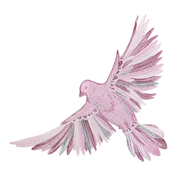 pink eagle 1pc 1366 Орел вышитый цветок крылья рот пришить патчи большое крыло птица значок бисера Кружева патч «Лебедь» для куртки жилет одежда сумки - Цвет: pink eagle 1pc 1366