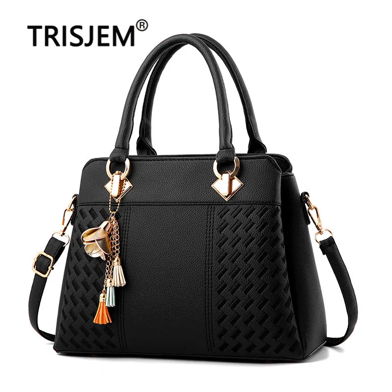 Новая мода кисточкой цепи нитки узор из искусственной кожи женские сумки Bolsos Mujer