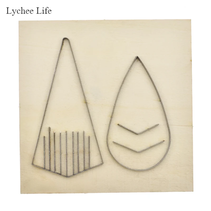 Lychee Life сталь лезвие правило высечки кожа удар круглый капля серьги Резак Плесень деревянные штампы Diy режущие инструменты