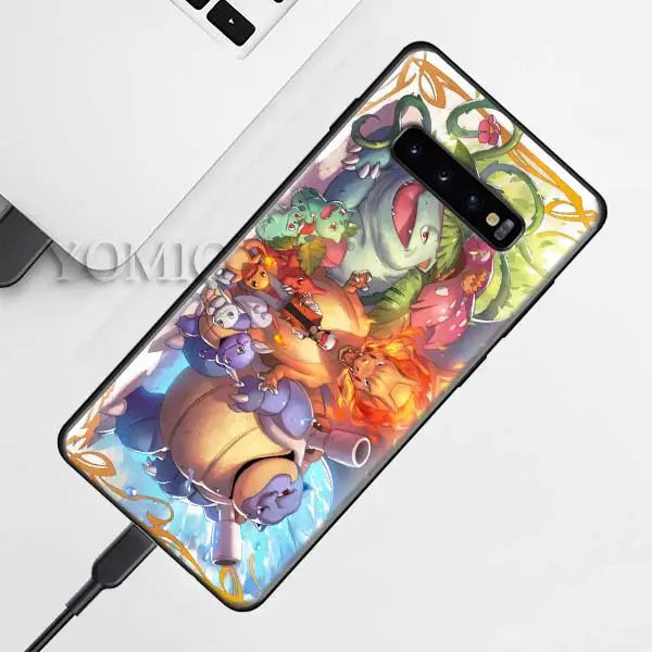 D-013 Силиконовый чехол Pokemons ball Pika для samsung Galaxy S10e S9 S8 S10 Plus S7 Note 9 8 A50 A70, черный мягкий чехол - Цвет: D-013