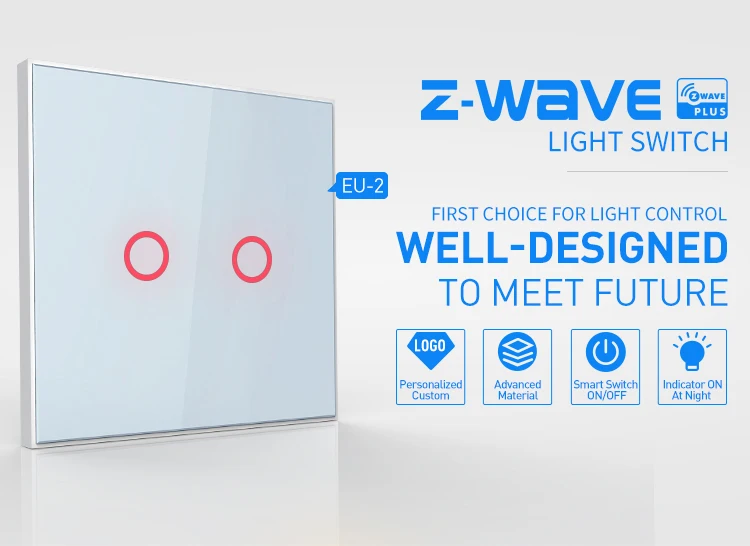 Нео кулкам умный дом Z-Wave 2CH ЕС настенный выключатель сенсор совместим с Z-wave серии 300 и серии 500 домашней автоматизации