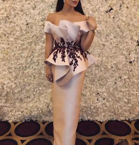 Шампанское Торжественное вечернее платье с открытыми плечами Vestidos De Festa Элегантные аппликации для вечернего платья без рукавов на заказ robe de soiree - Цвет: Шампанское