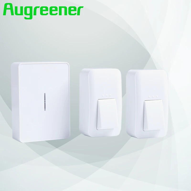 Augreener беспроводной дверной звонок 2 кнопки 1 приемник smart 100 м Long Range Бесплатная