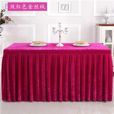 fuchsia Фланель прямоугольный Свадебная скатерть Юбка для стола ing мягкая бархатная ткань Юбка для стола для катерть для стола крышка украшения - Цвет: fuchsia