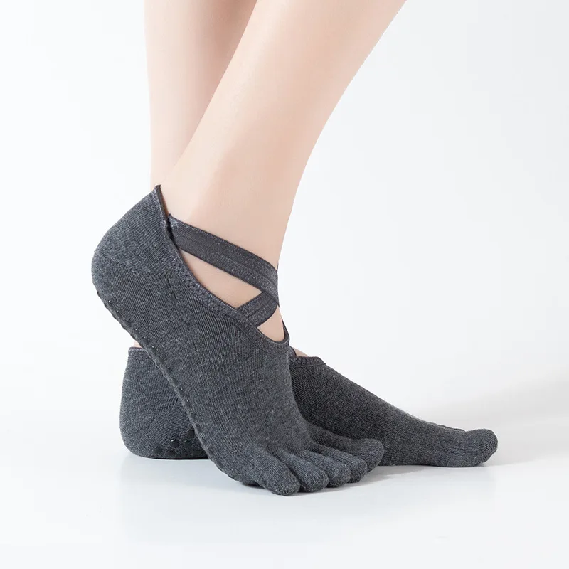 

DUVEIL 100% Cotton Women Nonslip Dispensing Sports Socks 5pcs/lot Yoga Socks Ballet Models Backless Yoga Socks Five-finger Socks