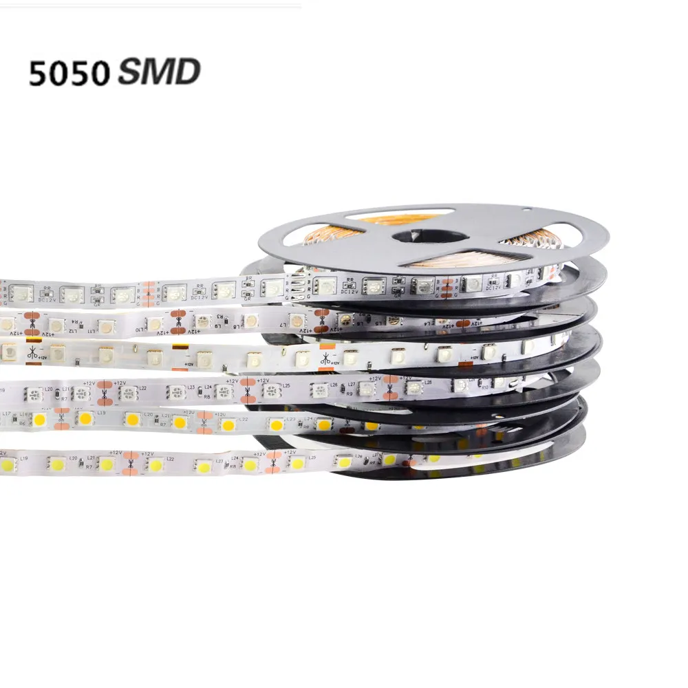 12 В постоянного тока RGB Светодиодная лента 5050 5630 3528 SMD водостойкая 5 м 60