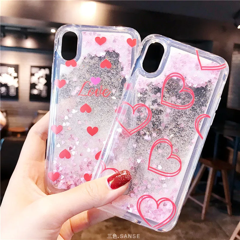 Любовь блеск быстрый песок чехол для телефона iPhone 6 6S Лидер продаж Пластик