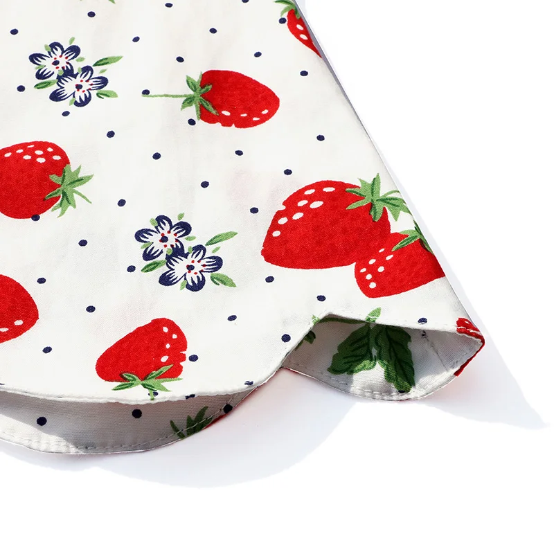 Хлопковый костюм для новорожденных рубашка с клубничным рисунком + красные шорты