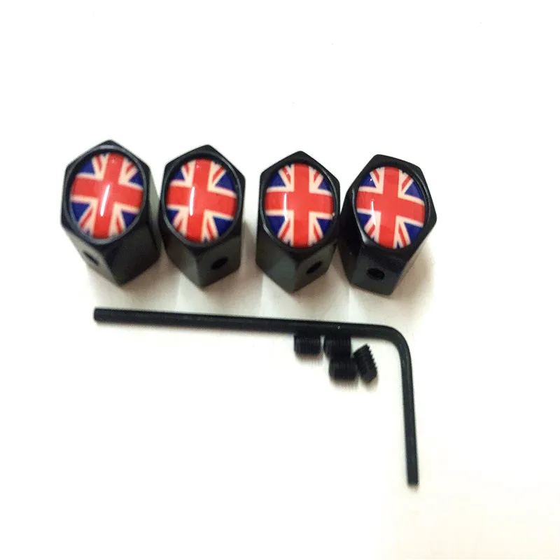 4 шт./лот логотип британского флага черный серебристый непромокаемый колпачок