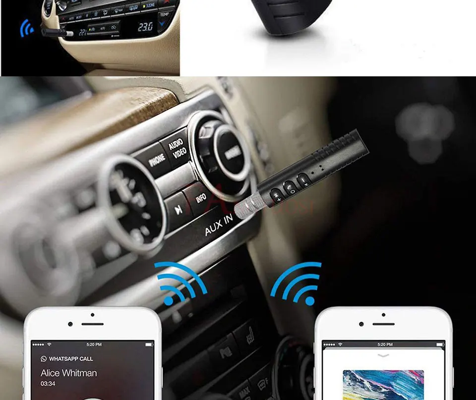 Автомобильный bluetooth-приемник FANGTUOSI, беспроводной адаптер, AUX 3,5 мм разъем для музыки, MP3 аудио, bluetooth-адаптер, приемник для iphone