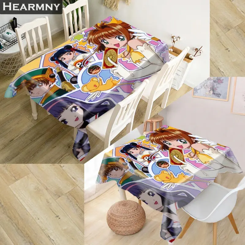 

HEARMNY Cardcaptor Sakura Tablecloth 3D Oxford Fabric Square/Rectangular Dust-proof Table Cover For Party Home Decor TV Covers