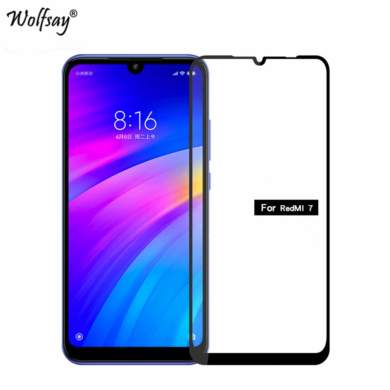Защитное стекло закаленное для Xiaomi Redmi 7 | Мобильные телефоны и аксессуары