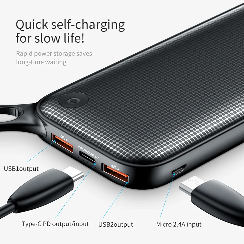 Baseus 20000mAh Power Bank PD QC3.0 быстрое зарядное устройство 2 USB Type C Быстрая зарядка