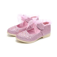 2019new childrens shoes kids bowknot rhinestone princess shoes little baby girls shoes soft bottom baby toddler shoes