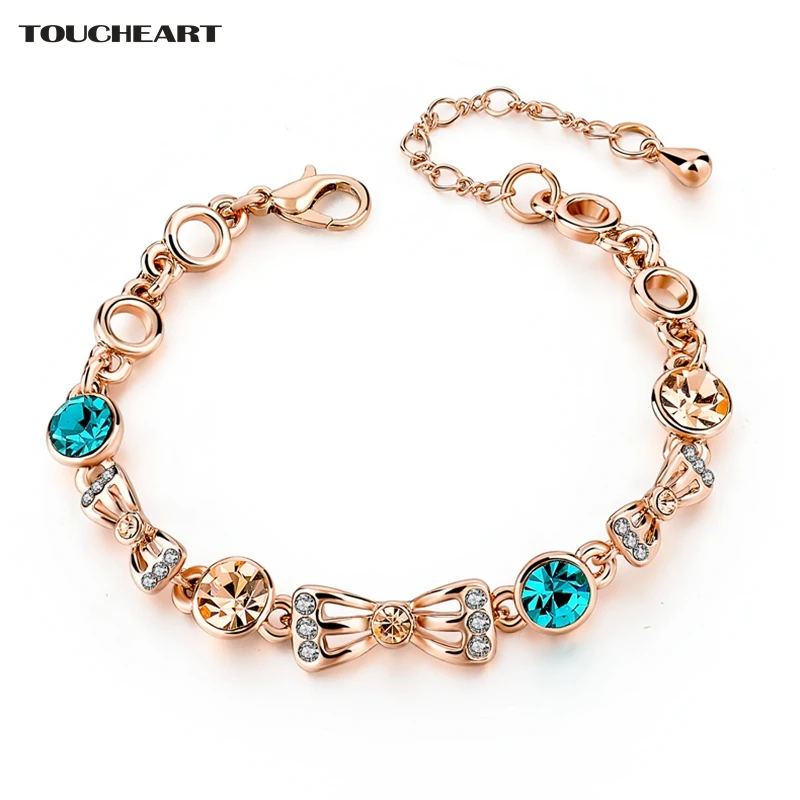 

TOUCHEART Crystal Chain & Link Bracelet Femme Jewelry Vintage Gold color Bracelets & Bangles for Women Sbr160111