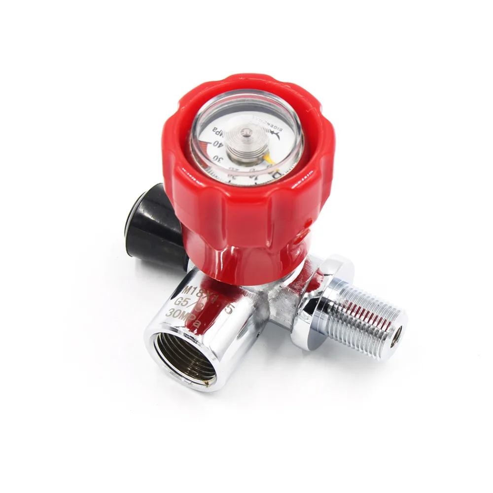 PCP Пейнтбол Din Клапан бак вкл/выкл клапаны с манометром на стороне G5/8 Женский M18x1.5