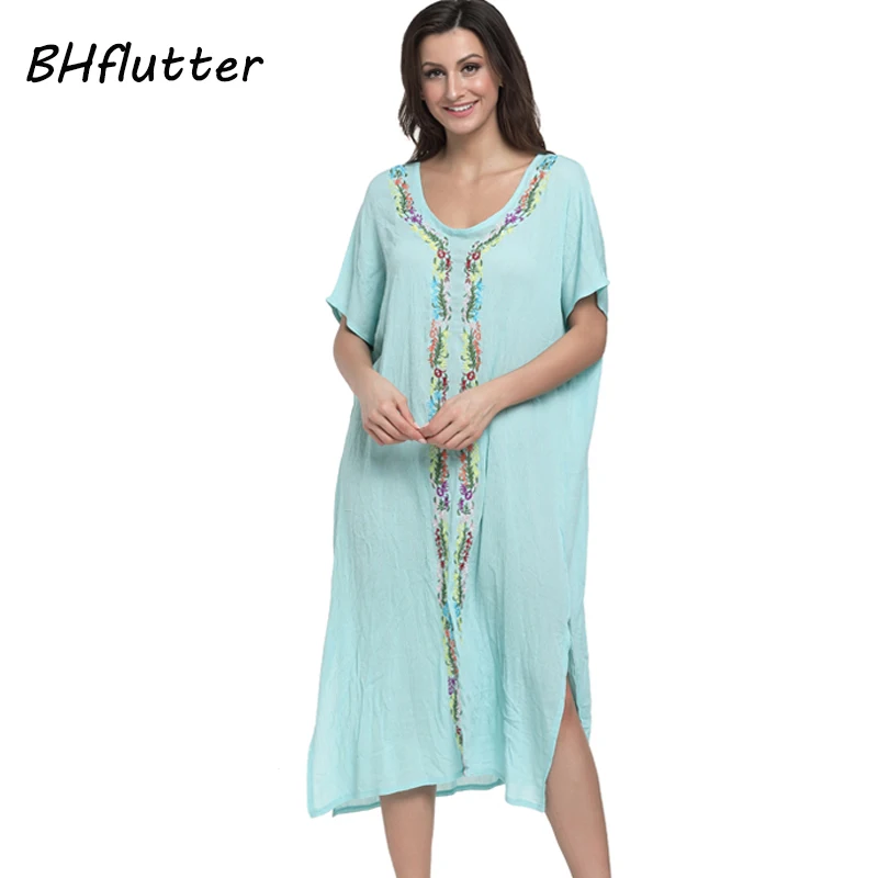 Женское винтажное платье BHflutter красное с коротким рукавом повседневное длинное